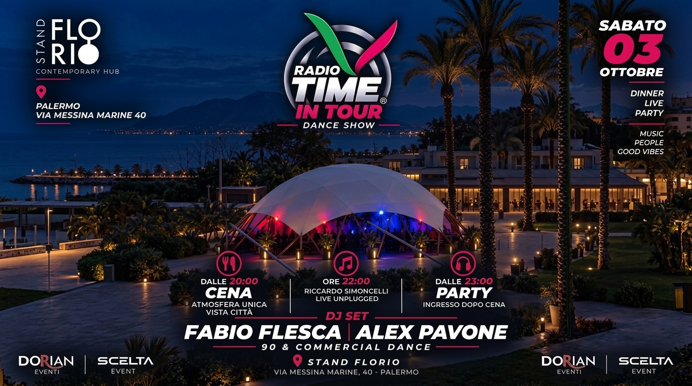 RADIO TIME IN TOUR – DANCE SHOW — Stand Florio, sabato 3 ottobre 2026